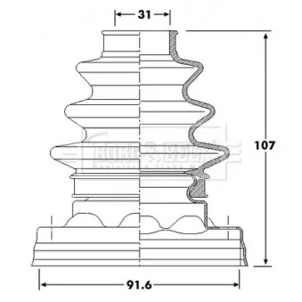 Joint-soufflet, arbre de commande BORG & BECK BCB6221