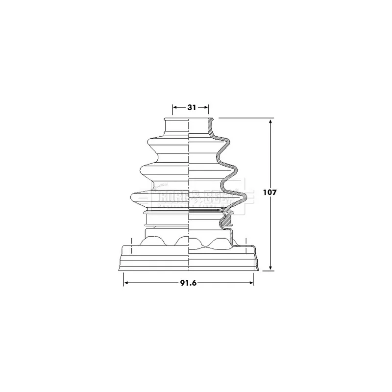 Joint-soufflet, arbre de commande BORG & BECK BCB6221