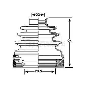 Joint-soufflet, arbre de commande BORG & BECK BCB6222