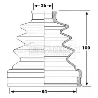 Joint-soufflet, arbre de commande BORG & BECK BCB6224