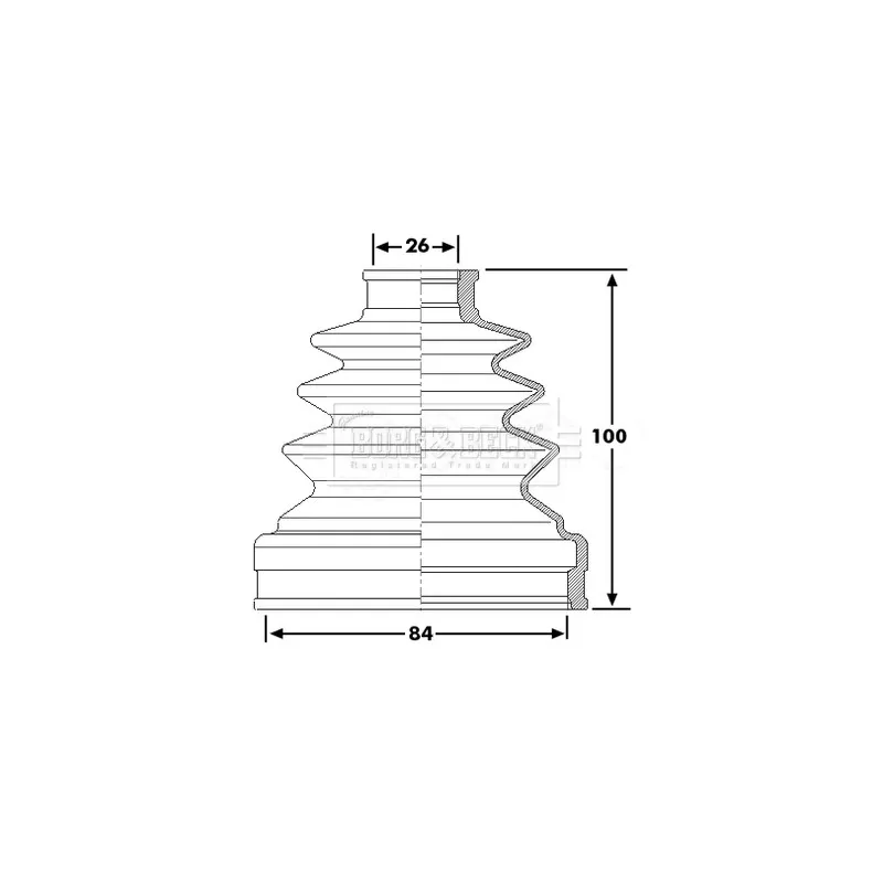 Joint-soufflet, arbre de commande BORG & BECK BCB6224