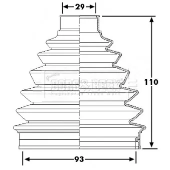 Joint-soufflet, arbre de commande BORG & BECK BCB6227