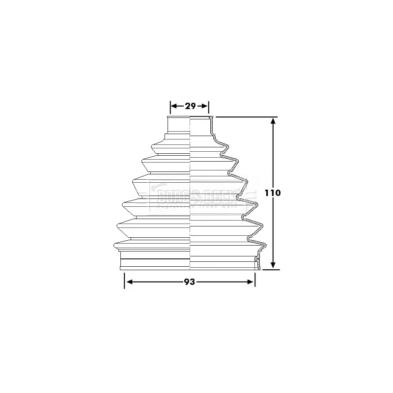 Joint-soufflet, arbre de commande BORG & BECK BCB6227