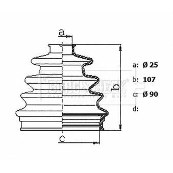 Joint-soufflet, arbre de commande BORG & BECK BCB6227R