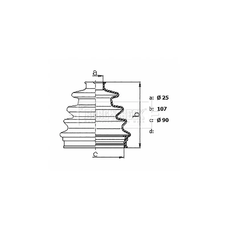 Joint-soufflet, arbre de commande BORG & BECK BCB6227R