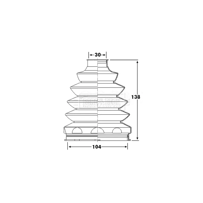 Joint-soufflet, arbre de commande BORG & BECK BCB6228