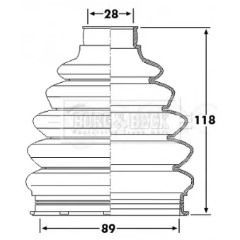 Joint-soufflet, arbre de commande BORG & BECK BCB6229