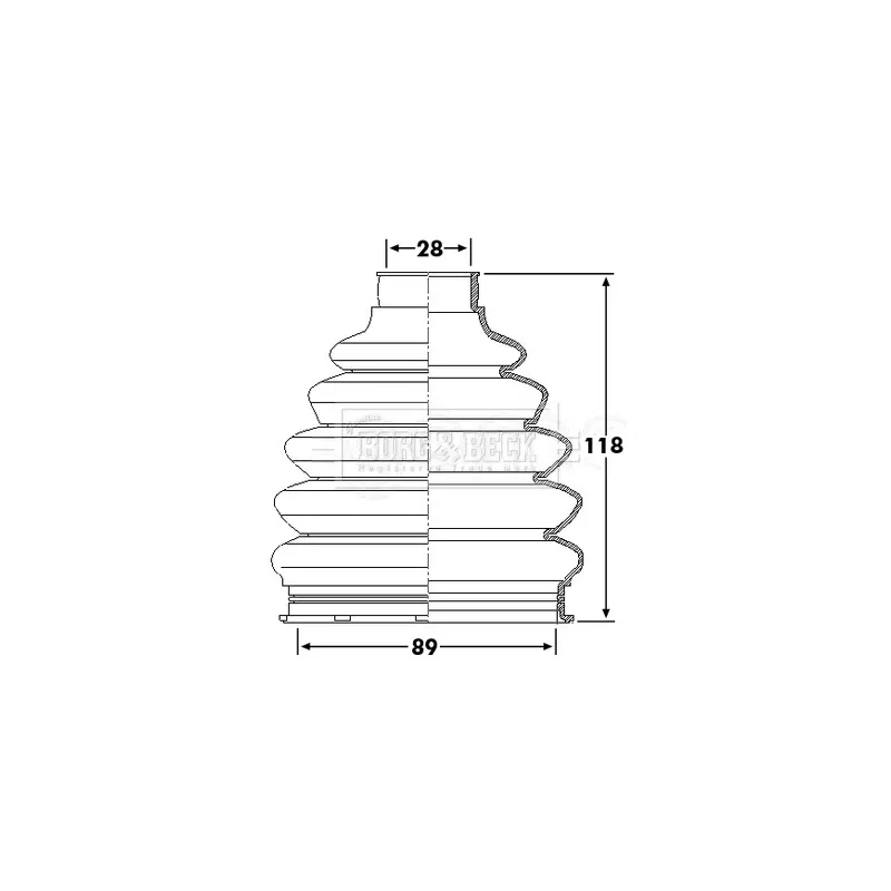 Joint-soufflet, arbre de commande BORG & BECK BCB6229