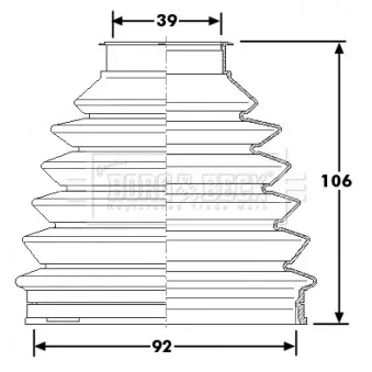 Joint-soufflet, arbre de commande BORG & BECK BCB6231