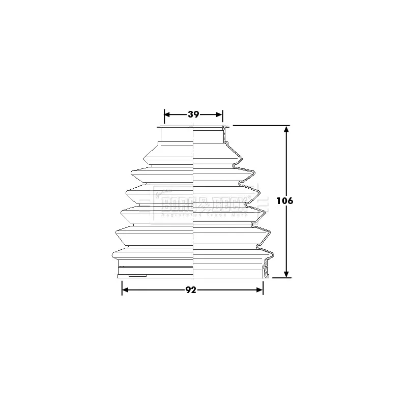 Joint-soufflet, arbre de commande BORG & BECK BCB6231