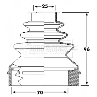 Joint-soufflet, arbre de commande BORG & BECK BCB6237