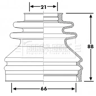 Joint-soufflet, arbre de commande BORG & BECK BCB6240