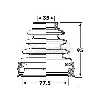 Joint-soufflet, arbre de commande BORG & BECK BCB6243