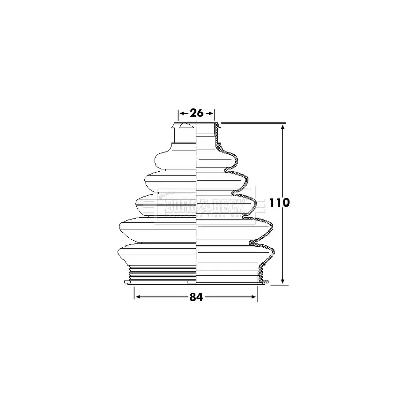 Joint-soufflet, arbre de commande BORG & BECK BCB6249