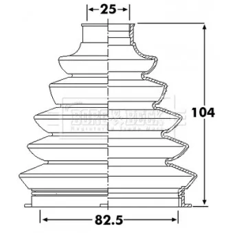 Joint-soufflet, arbre de commande BORG & BECK BCB6250