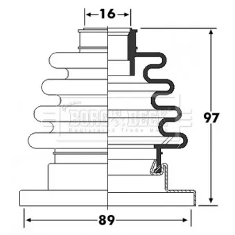 Joint-soufflet, arbre de commande BORG & BECK BCB6252