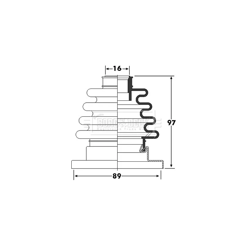 Joint-soufflet, arbre de commande BORG & BECK BCB6252