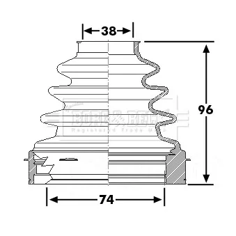 Joint-soufflet, arbre de commande BORG & BECK BCB6254