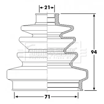 Joint-soufflet, arbre de commande BORG & BECK BCB6257