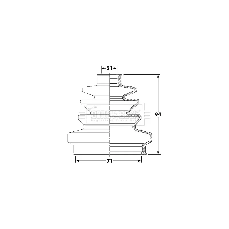 Joint-soufflet, arbre de commande BORG & BECK BCB6257