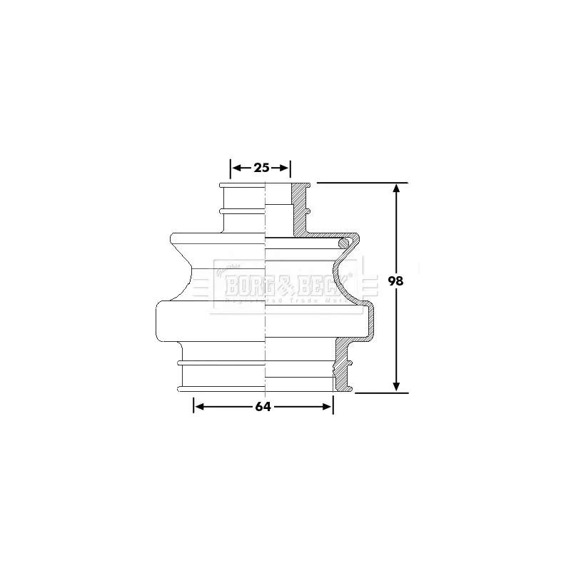 Joint-soufflet, arbre de commande BORG & BECK BCB6263