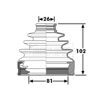 Joint-soufflet, arbre de commande BORG & BECK BCB6267