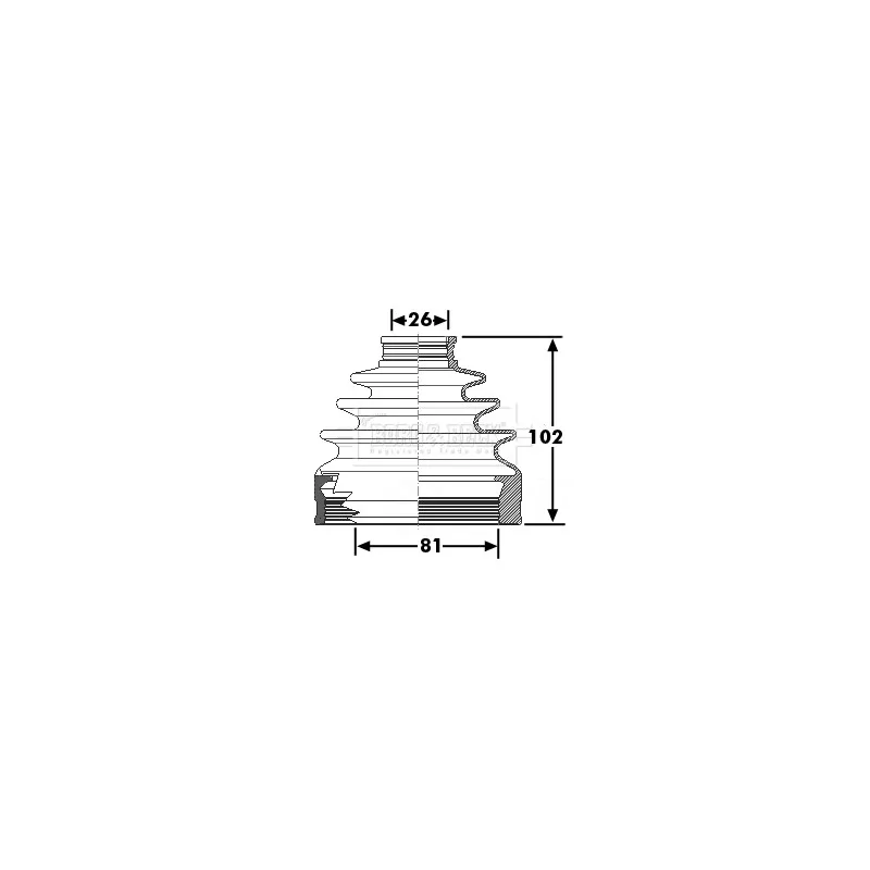 Joint-soufflet, arbre de commande BORG & BECK BCB6267