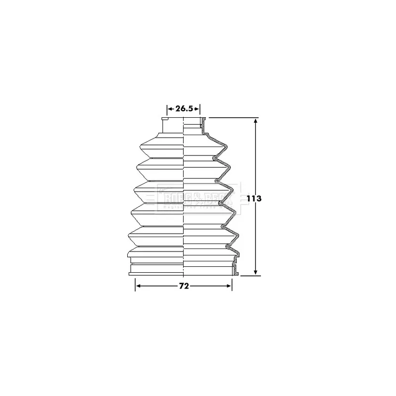 Joint-soufflet, arbre de commande BORG & BECK BCB6268