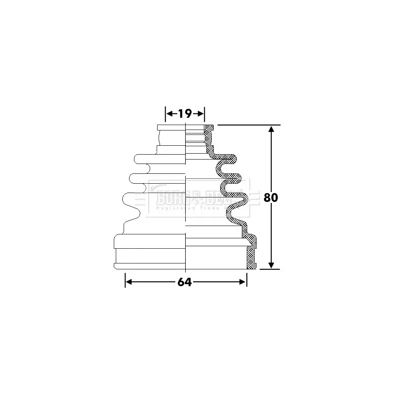 Joint-soufflet, arbre de commande BORG & BECK BCB6272
