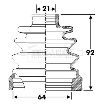 Joint-soufflet, arbre de commande BORG & BECK BCB6273