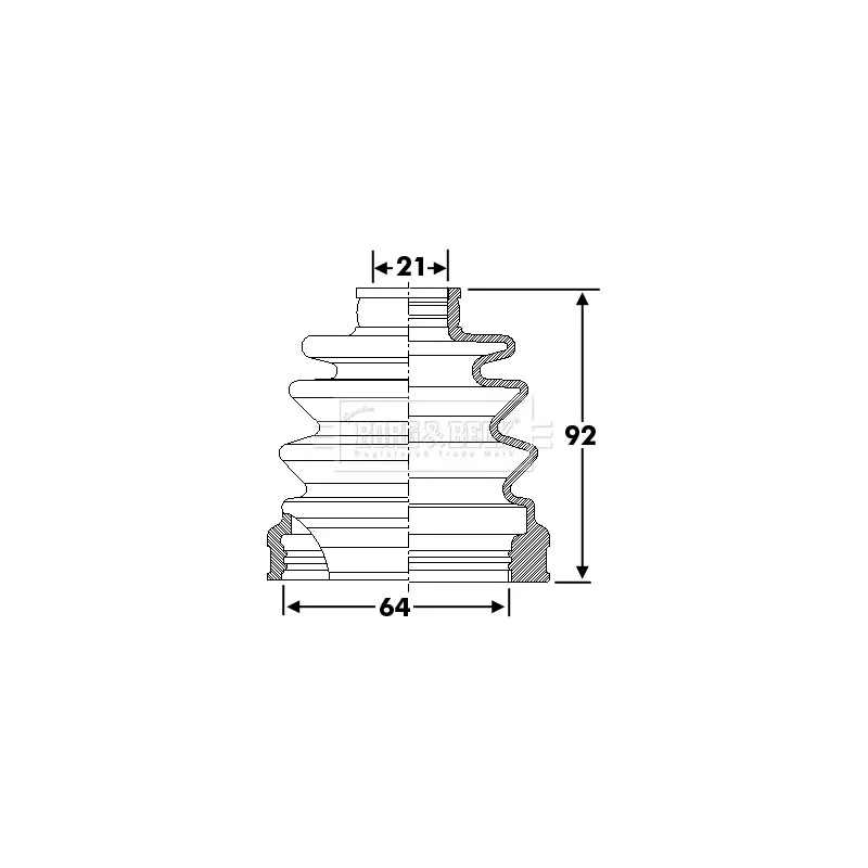 Joint-soufflet, arbre de commande BORG & BECK BCB6273