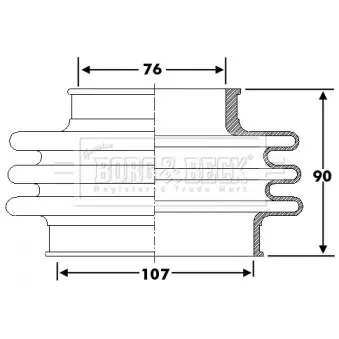 Joint-soufflet, arbre de commande BORG & BECK BCB6276