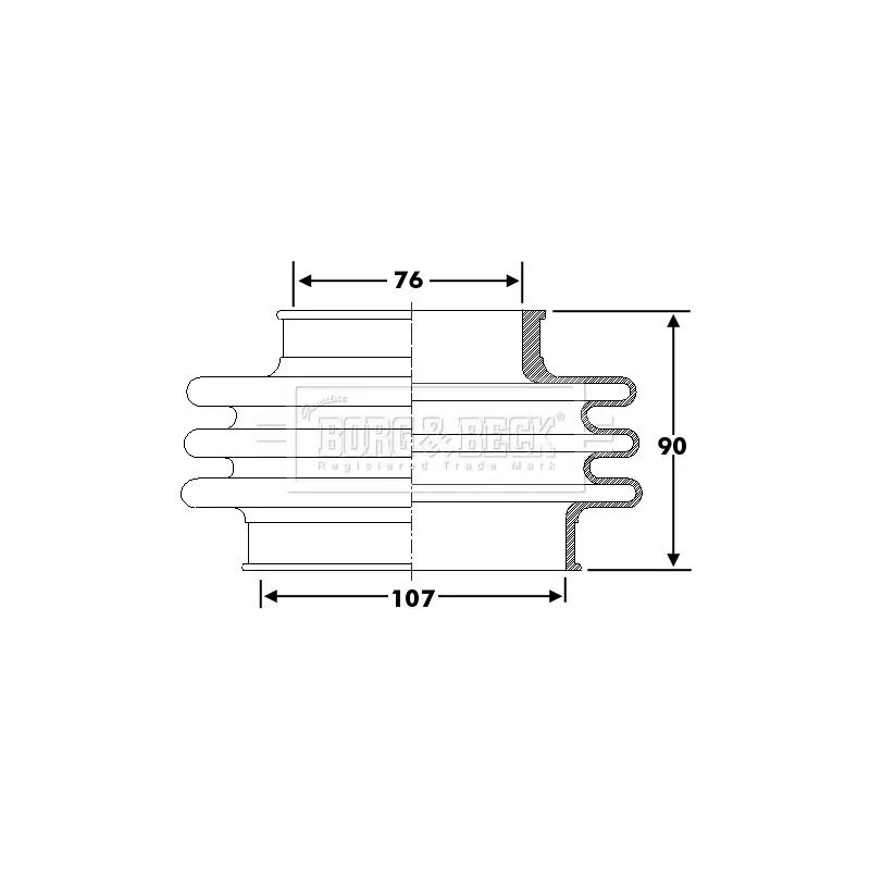 Joint-soufflet, arbre de commande BORG & BECK BCB6276
