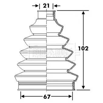 Joint-soufflet, arbre de commande BORG & BECK BCB6277