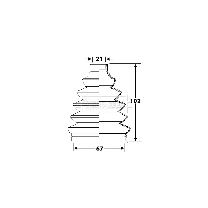 Joint-soufflet, arbre de commande BORG & BECK BCB6277
