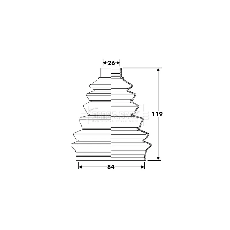 Joint-soufflet, arbre de commande BORG & BECK BCB6279