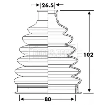 Joint-soufflet, arbre de commande BORG & BECK BCB6280