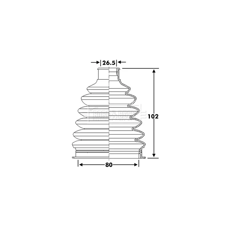 Joint-soufflet, arbre de commande BORG & BECK BCB6280
