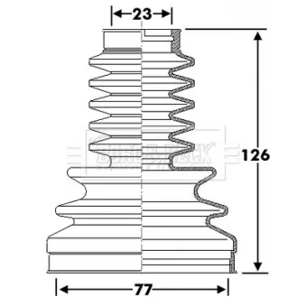 Joint-soufflet, arbre de commande BORG & BECK BCB6282