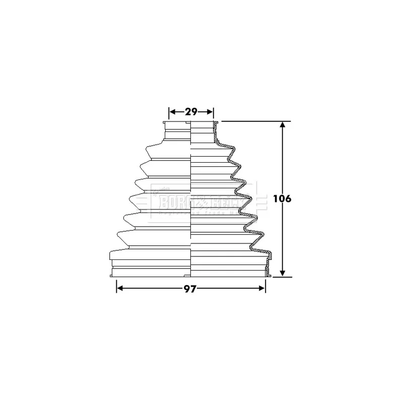 Joint-soufflet, arbre de commande BORG & BECK BCB6290