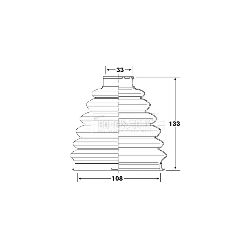 Joint-soufflet, arbre de commande BORG & BECK BCB6292