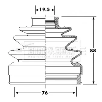 Joint-soufflet, arbre de commande BORG & BECK BCB6294