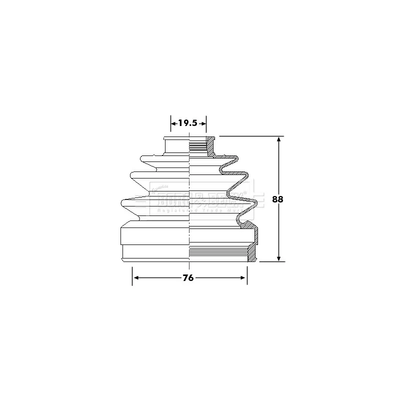 Joint-soufflet, arbre de commande BORG & BECK BCB6294