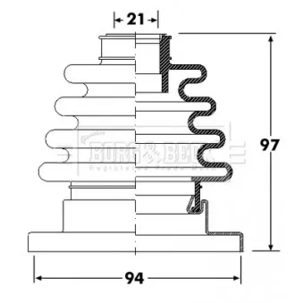 Joint-soufflet, arbre de commande BORG & BECK BCB6295