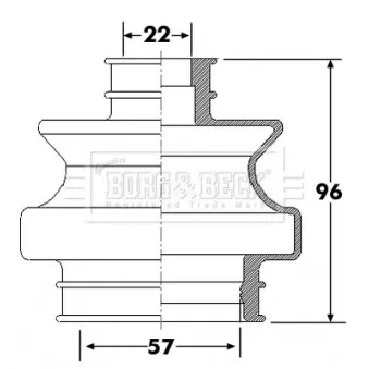 Joint-soufflet, arbre de commande BORG & BECK BCB6301