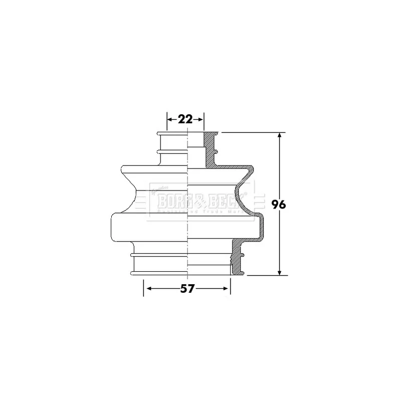 Joint-soufflet, arbre de commande BORG & BECK BCB6301