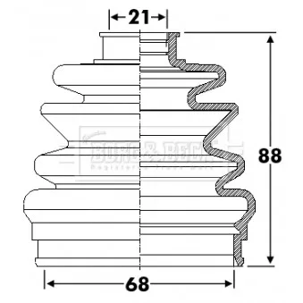 Joint-soufflet, arbre de commande BORG & BECK BCB6303