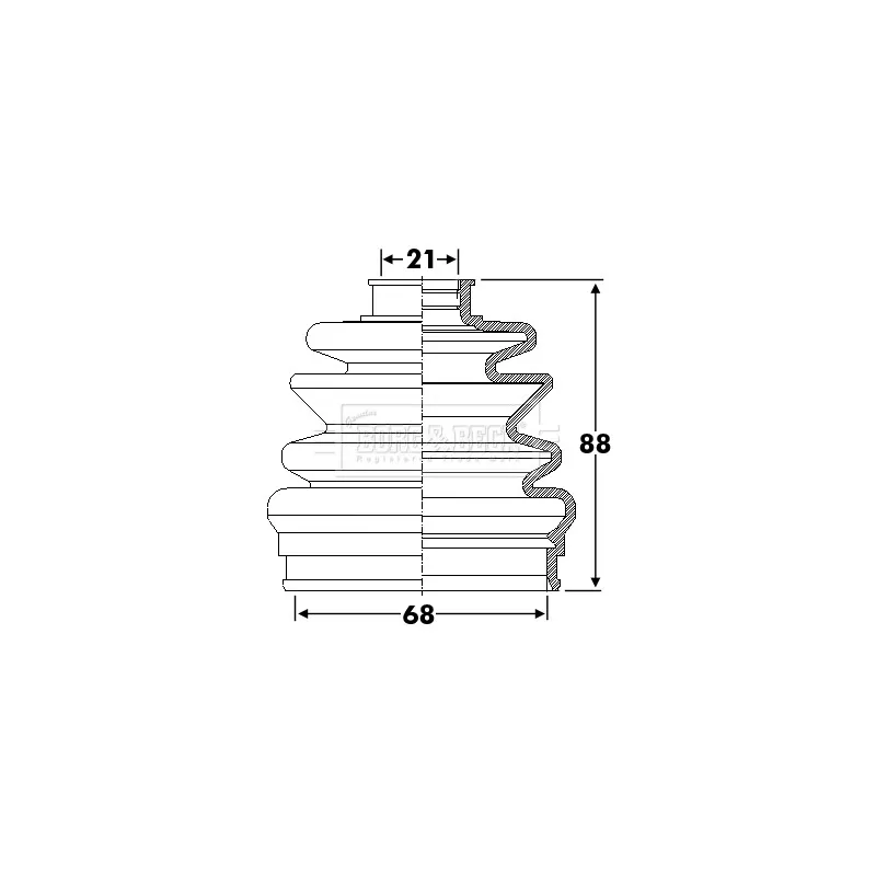 Joint-soufflet, arbre de commande BORG & BECK BCB6303