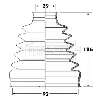 Joint-soufflet, arbre de commande BORG & BECK BCB6307