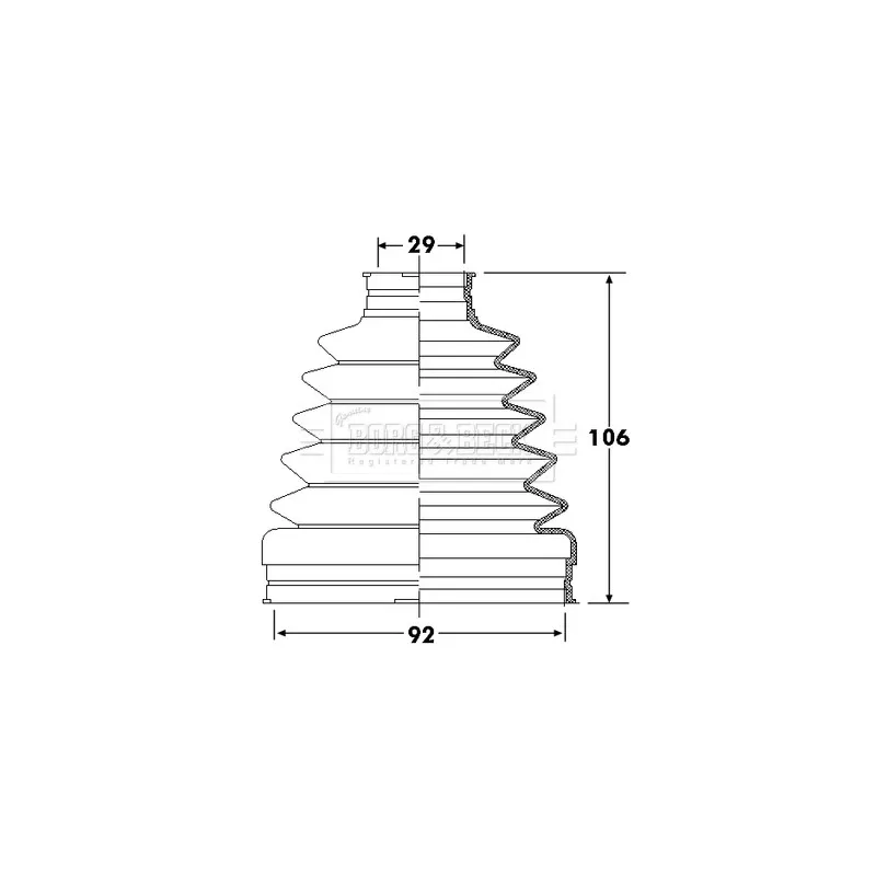 Joint-soufflet, arbre de commande BORG & BECK BCB6307